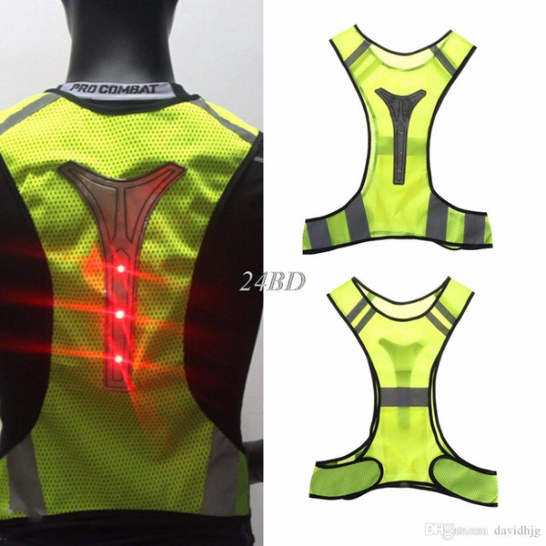 Cycling Reflective Vest LED Running Outdoor Safety Jogging Breathable Visibility J03