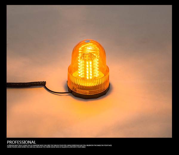72 LED Emergency Vehicle Flash Strobe and Rotating Beacon Warning Light Amber DC12V-24V 8W