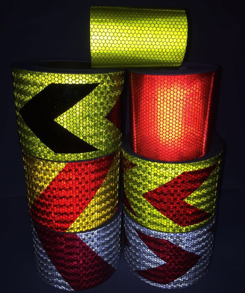 10CM*25M Road Traffic Van Truck Construction Site Corridor Factory Workshop Floor Self-adhesive Arrow/Twill Reflective Warning PVC Tape