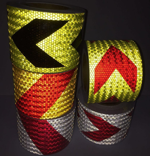 10CM*5M RoadTraffic Signal Van Truck Construction Site Corridor Factory Workshop Floor Arrow/Twill Self-adhesive PVC Reflective Warning Tape