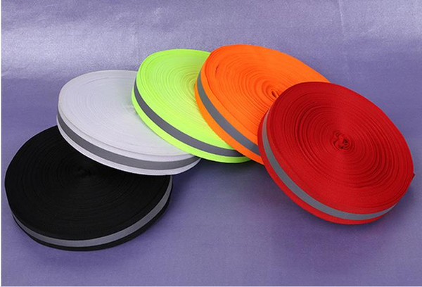 2.5CM Wide High Visibility Reflective Ribbon Apparel Sewing Notions Traffic Warning Strip Polyester Webbing