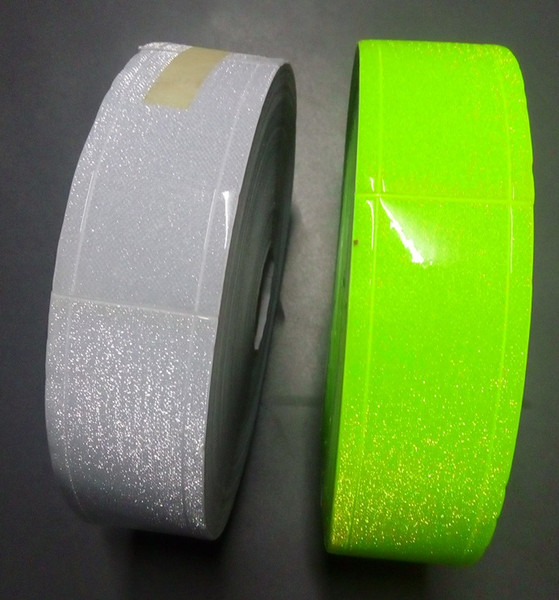5cm*5m white/green tiny star PVC reflective warning tape sewing for safety clothing