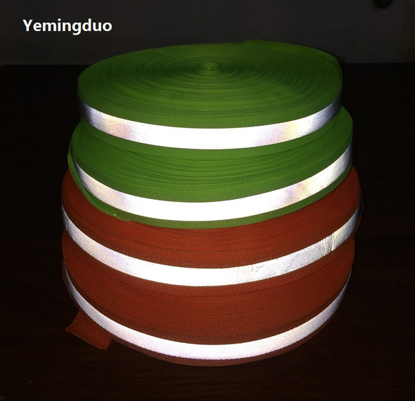 5CM*100M High Visibility Fluorescent Green/Orange Reflective Ribbon Warning Safety Tape Apparel Sewing Notions traffic safety warning strip