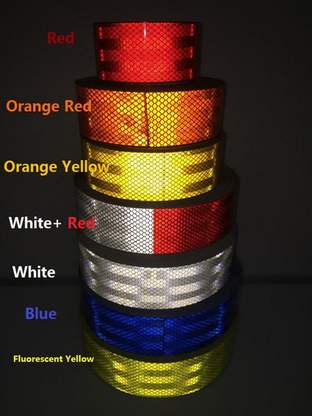 5cm*45.7M/roll Stripe High visibility truck car motorcycle van traffic signal reflective sticker tape white and red reflective warning tape