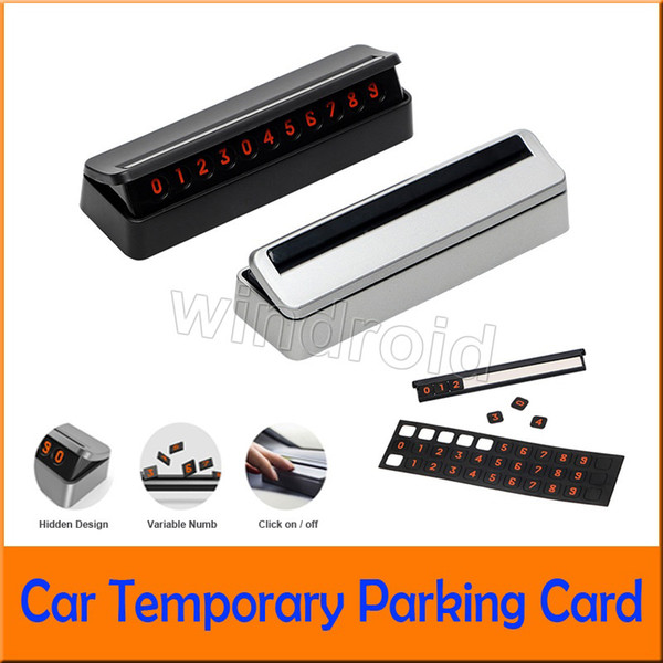 Cheapest Car Temporary Parking Card Mobile Phone Number Card Hidden Replace Car Sticker Drawer Plate Rocker Switch Auto Accessories by DHL