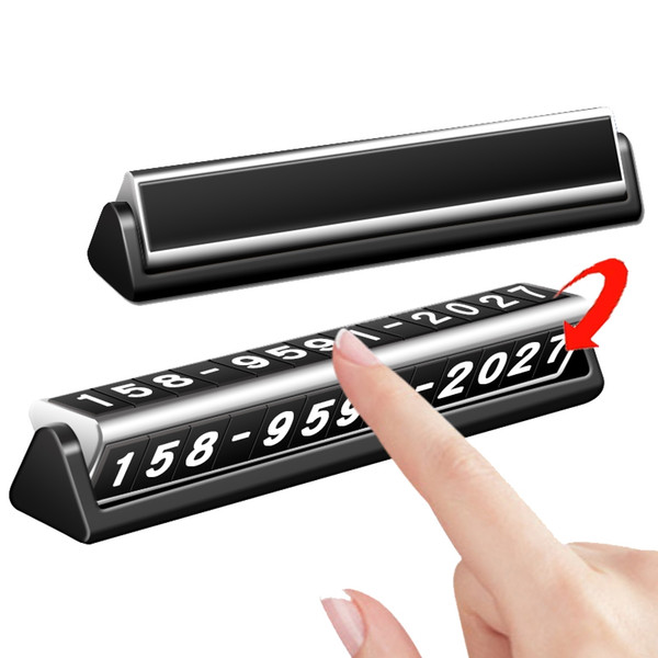 Luminous Car Temporary Parking Card Rotatable Hiding Auto Phone Number Card In Car Stop Plate Number Card Sticker