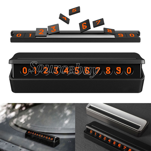 Car convenient call temporary parking card drawer type telephone number card hidden magnetic style easy to disassemble replace black silver