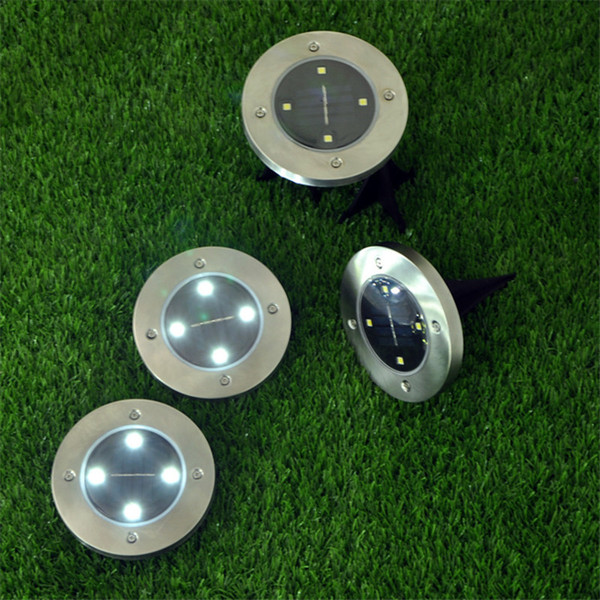 4 led Outdoor Disk Lights Solar Disk Lights Solar Powered Outdoor Portable Lanterns Hiking camping Garden Stair Lights