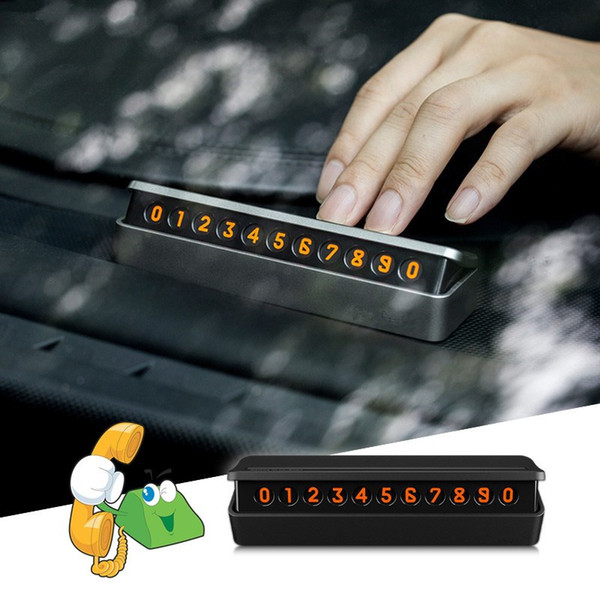 Car Temporary Parking Card Drawer Plate Style Car-Styling Easy Mobile Phone Number Card Rocker Switch Car Sticker Replace