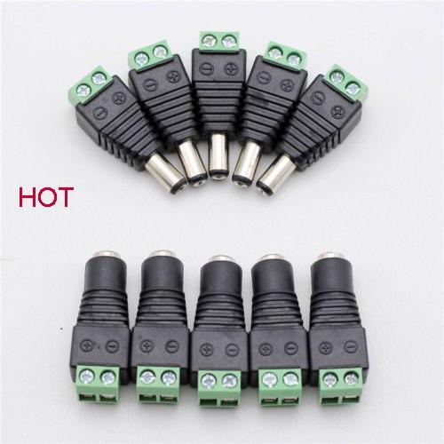 New in stock 5x Male+ 5x Female 2.1x5.5mm DC Power Plug Jack Adapter Wire Connector for CCTV