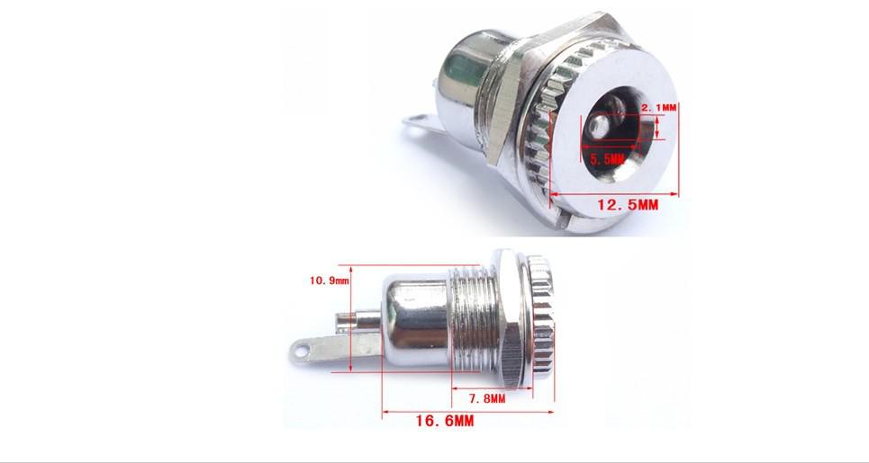 High quality 200PCS 5.5mm x 2.1mm DC Power Jack Socket Female Panel Mount Connector adapter + Free shipping