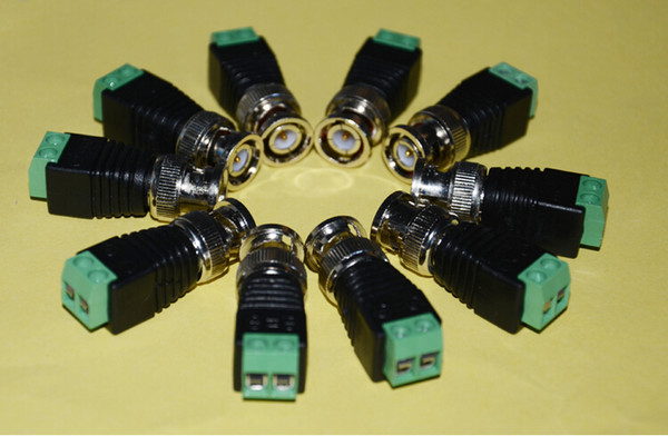 Wholesale-2014 new Arrival Coax CAT5 To Camera CCTV Video AV Balun BNC plug Video Balun Connector Adapter 500pcs/lot DHL Free shipping