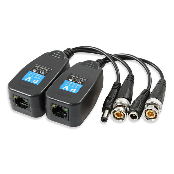 HD-CVI/TVI/AHD Passive Video Balun with Power Connector and RJ45 CAT5 Data Transmitter