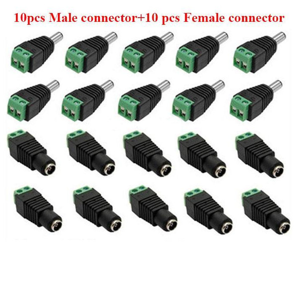 LED Strips Light Connector DC male DC female LED Accessory Male female Led Jack Adapter Connector for SMD 5050/3528 LED Strip Single color