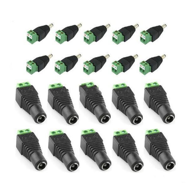 100% new 2.1mm*5.5mm Male & Female DC Power Jack Adapter Connector Plug for CCTV Camera 300 500 1000pairs