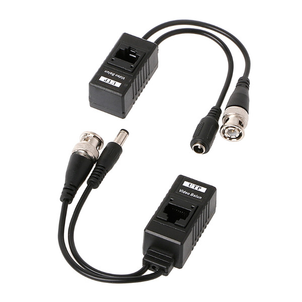 1 Pair BNC To RJ45 Passive Video Power + Audio Balun Transceiver For CCTV Camera