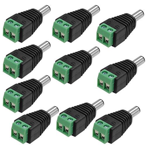 DC12v Power Cable Connector Jack Male For CCTV Security Camera LED UTP Balun Connectors bnc 2.1mm X 5.5mm