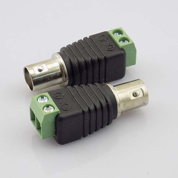 100pcs Coax Cat5 to BNC Female Connectors Video Plug Adapter BNC Plug UTP Video Balun Connector for CCTV Camera