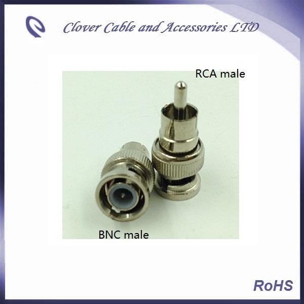 Free Shipping 50PCS/Lot BNC Male to RCA male Converter Adapter for CCTV/DVR/AV Devices Accessories