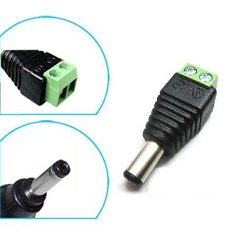 DC 5.5 x 2.1mm Power Male Jack Adapter Cable Plug Connector for CCTV / LED LED UTP Balun Connectors bnc 2000pcs/lot