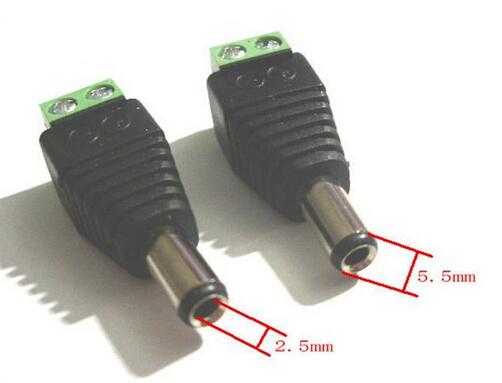 2.1 x 5.5mm DC Power Plug CCTV Camera Connector UTP Power Plug Adapter Cable DC/AC 2