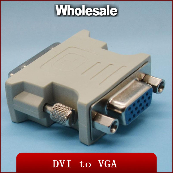 Gold plated DVI to VGA connector DVI 24 1 (Dual Link) male to VGA female Adapter Convert Cable for HDTV TV Drop shipping