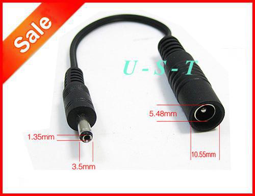 5.5mm / 2.1mm Female to 3.5mm / 1.35 mm male DC adapter end power conversion cable 200pcs