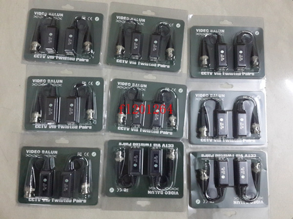 100pcs/lot Free Shipping Camera Video Balun Connector CCTV BNC UTP Video Receiver Balun Twistered Pair Transceiver Cable