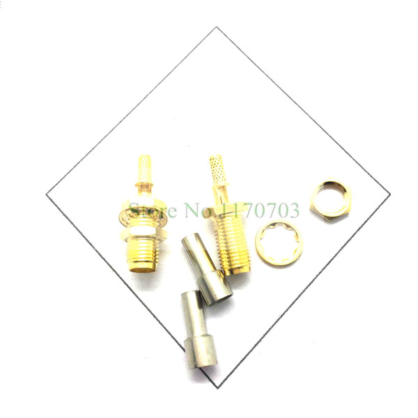 100 pcs Gold SMA female Plug crimp Connector for RG174/RG316 Adapter