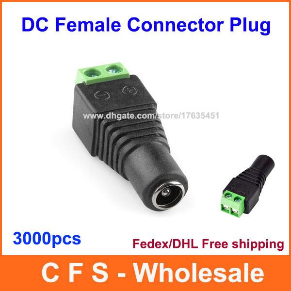 2.1mm DC Power plug Female Barrel Plug Adapter Plug Connector jack Terminals For LED strip 3000pcs Fedex / DHL Free shipping