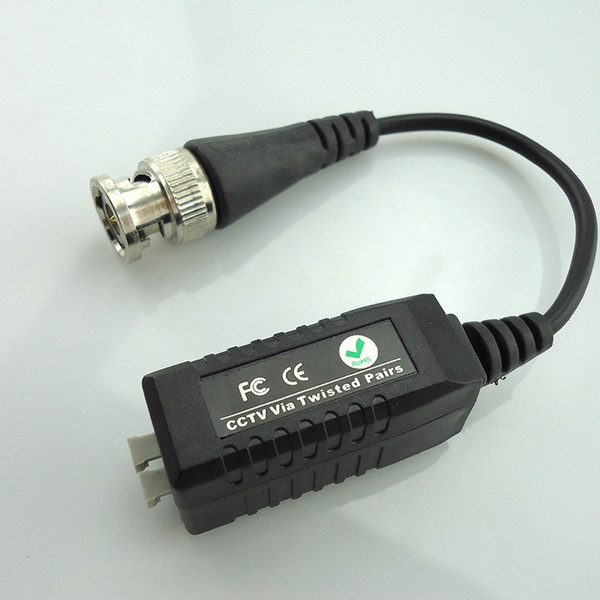 hot sale 10pairs Wholesale Enhanced Twisted Bnc Cctv Video Balun Passive Video Transceiver Utp Balun Bnc Male To Cat5 Cctv Cable