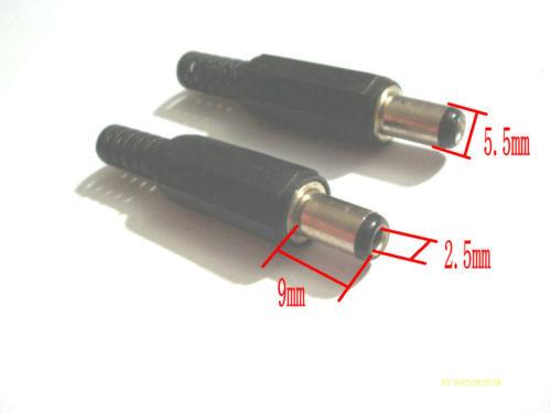 1000pcs 5.5mm x 2.5 mm Barrel DC Power Plug Connector for CCTV