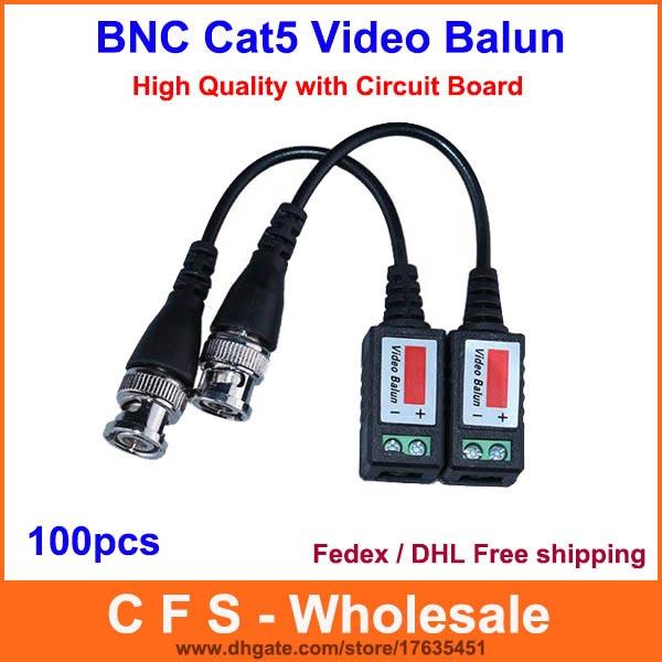 1 Channel Passive Video Balun Transceiver BNC CCTV Connector CAT5 Cable Fedex / DHL Free Shipping High Quality 100pcs