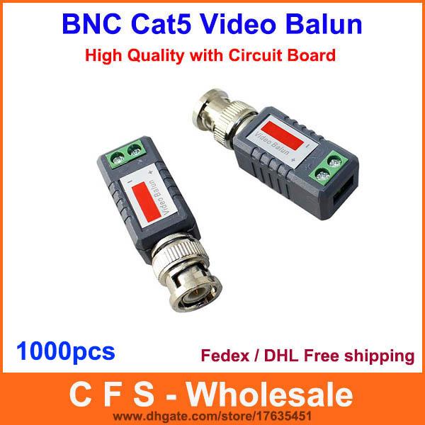 Coax Cat5 Camera CCTV BNC Video Balun Transceiver UTP Receiver Transmitter 1000pcs Fedex / DHL Free Shipping