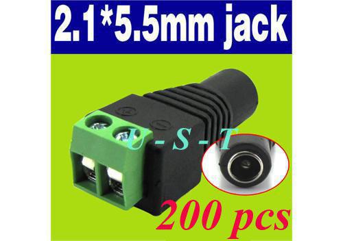 200pcs 2.1mm CCTV camera DC Power Female Jack Connector DHL Free shipping