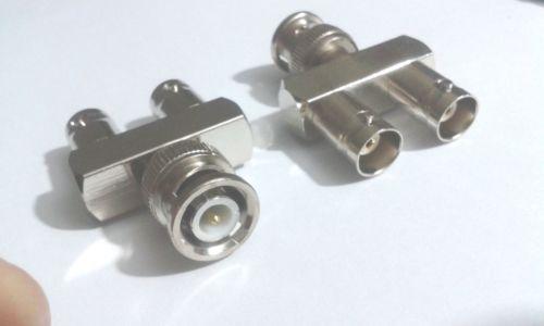 10 x copper BNC male plug to 2 double BNC female Y grains adapter connector