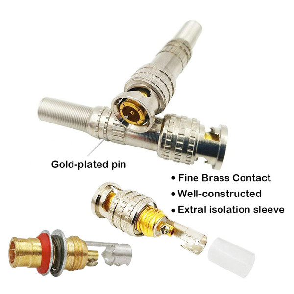 100P CCTV System Solder Less Twist Spring BNC Connector Jack for Coaxial Camera for Surveillance Accessories Connector Jack for Coaxial RG59