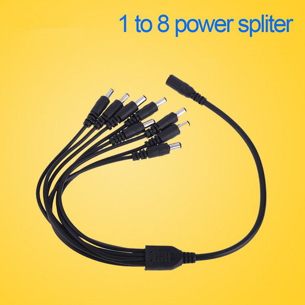 LLLOFAM 100pcs/lot High Quality DC 1 To 8 Power Splitter Cable 1 Female to 8 Dual male cord for CCTV Camera Surveillance recorder