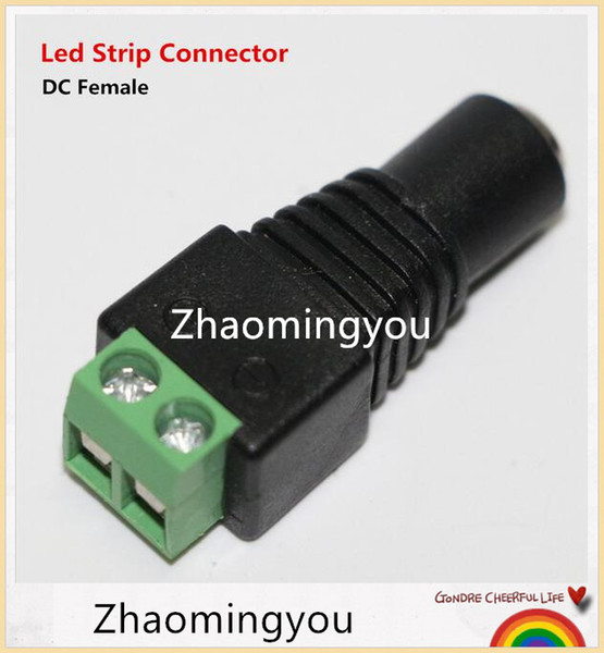 DHL 100PCS New 2.1 x 5.5mm DC Power Female Plug Jack Adapter Connector Plug for CCTV LED Strip Light Wholesale