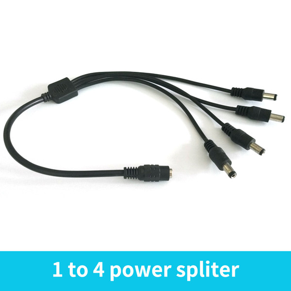 DC Power Splitter Adaptor Cable 12V 1 Female to 4 Male Way Cable Wire for CCTV Camera 100PCS