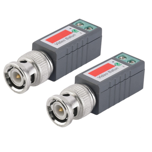 2pcs Camera CCTV Coax CAT5 To BNC Male Video Passive Balun UTP Transceiver Connector Passive Transceivers