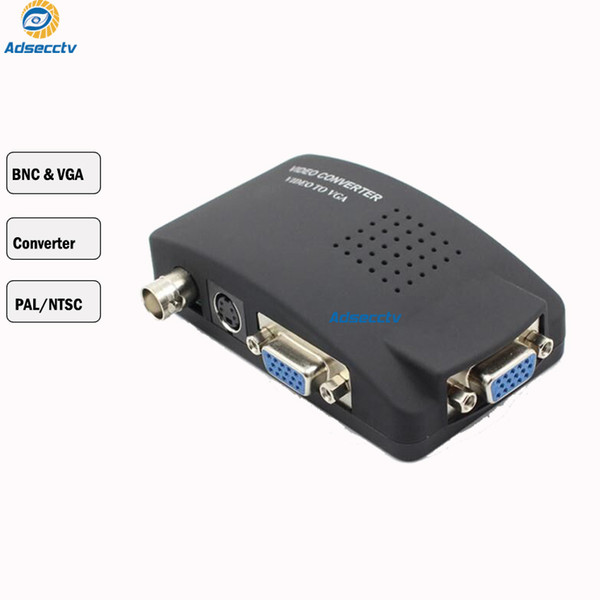 TV BNC AV / S S-video to VGA Converter TV Signal Adapter Converter S Video to VGA Switch Conversion Digital Box Support 1080P