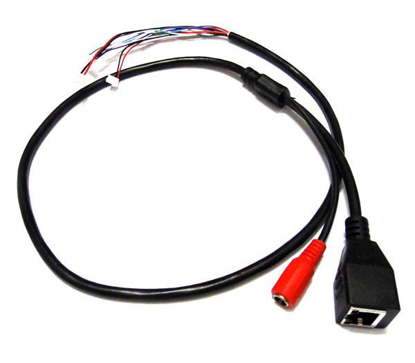 LAN cable for CCTV IP camera board module, IP camera tail cable, Single status LED, RJ45 female connectors with Terminlas