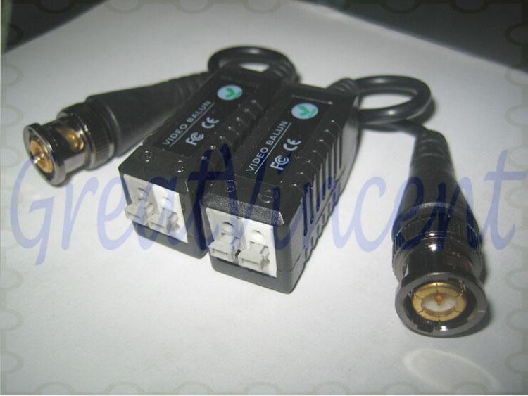 Wholesale-2014 new Arrival Freeshipping CCTV Video Balun Connector BNC UTP CAT5 Video Balun Twistered Pair Transceiver Cable with packing