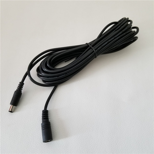 DC 5.5*2.1mm Monitoring Extension Power Cable Full Copper Lengthening 12V Female to Male Black 5M