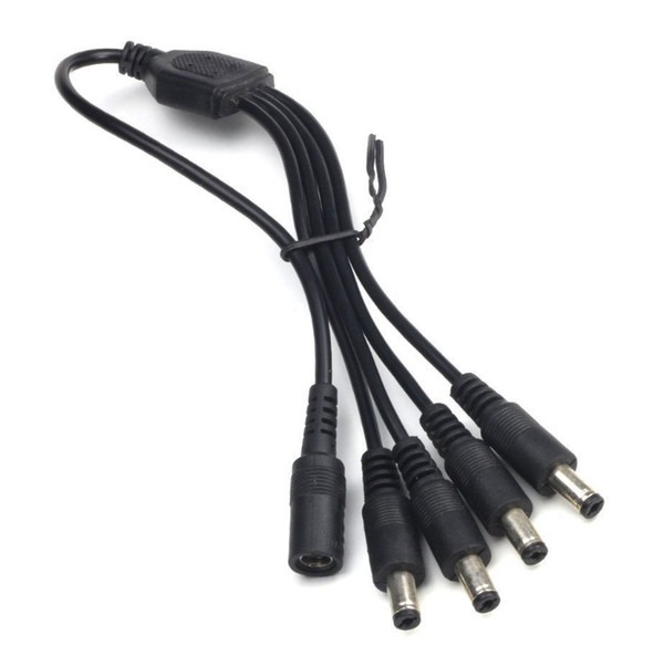 DC Power Splitter 1 to 4 Way Power Splitter Cable 1 Male to 2 Dual Female Cord for CCTV Camera 5.5mm / 2.1mm