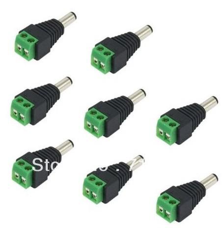 5.5mm x 2.1mm DC Power Jack Plug Male Connector Adaptor For CCTV Camera & LED 100pcs/lot