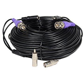 150ft HD Video Power Security Camera Cable Pre-made All-in-One BNC Extension Wire Cord with BNC RCA Connectors