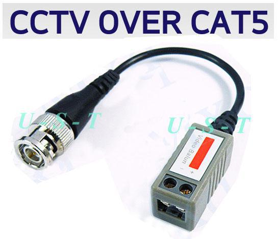 CCTV Cat5 Passive Balun Video Camera DVR BNC 200pcs (100pair) Express free shipping High quality