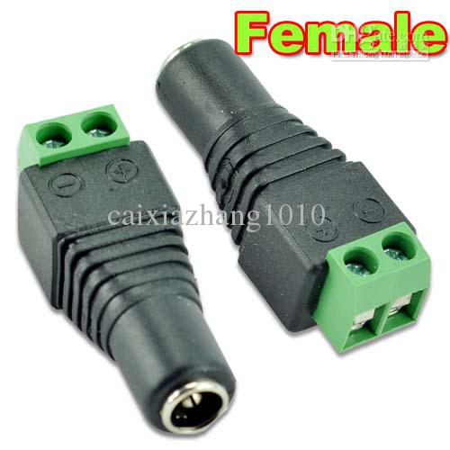 Free Shipping 5.5mm x 2.1mm Female DC Power Plug Jack Adapter Connector For CCTV Cameras 100pcs/lot